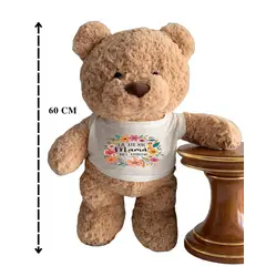 GENERICO - Oso de Peluche Gigante 60cm Antialérgico Personalizado Día de la Madre Regalo diseño Mamá-5
