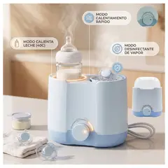 GENERICO - Calentador de Biberones Doble 6 en 1 Eléctrico con Esterilizador de Vapor - Celeste