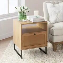 MASIVA HOME - Velador Mesa de Noche Leah Marron -