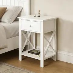MASIVA HOME - Velador Mesa de Noche Molly Blanco -