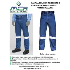GENERICO - PANTALON PROCESADO CON CINTA REFLECTIVAS 2 VARIAS TALLAS.