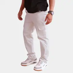 YONISTERS CLOTHING - Pantalon Cargo Algodon Drill Moda Urbana - Papel
