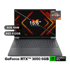 HP - Laptop VICTUS GAMING 15-FB3019LA R7-7445HS,8GB RAM,512GB SSD,RTX3050-6GB,SIN WINDOW,15.6,BT4F6LA