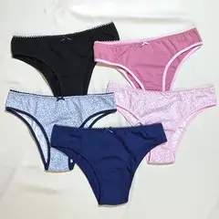 GENERICO - Pack X5 calzón de algodón Mujer