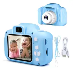 GENERICO - MINI CAMARA DIGITAL INFANTIL PORTATIL Y MEMORIA SD AZUL