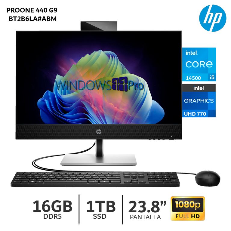 All-in-One ProOne 440 G9 23.8” Core i5-14500 / 16Gb Ram / 1TB SSD – BT2B6LA#ABM