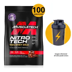 MUSCLETECH - NITROTECH 100% WHEY GOLD 8 LB SABOR CHOCOLATE - SHAKER