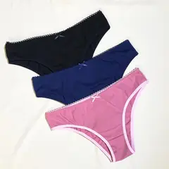 GENERICO - Ropa interior de mujer x3 tipo tanga de algodón