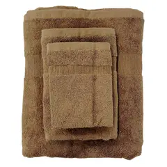 MAGE DISTRIBUTION - Set de 3 Toallas de Algodón 550gr. Camel