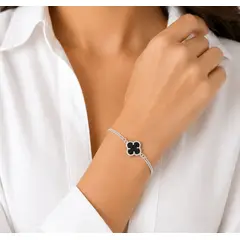 JOYERIA D'PILMER - PULSERA DE PLATA CLOVER
