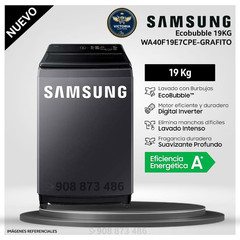 Lavadora 19Kg Carga Superior WA40F19E7CPE Gris Grafito - Modelo Nuevo