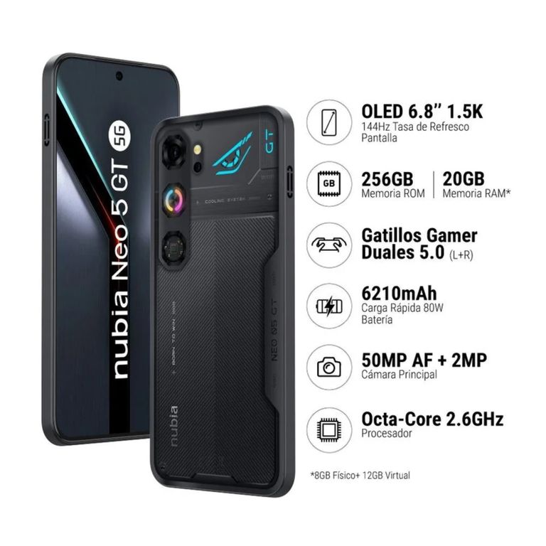 Nubia Neo 5 GT 5G 8RAM 256GB Negro