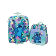DISNEY PIXAR - Disney Stitch Bioworld Maleta con Ruedas y Mochila