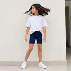 GENERICO - Biker Short Niña Algodón Azul Tiro Alto - Angela Kids