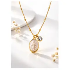 Esika - Lindo Collar HOLY MOTHER - Protección, Fe, Amor Maternal - Baño de Oro 24k
