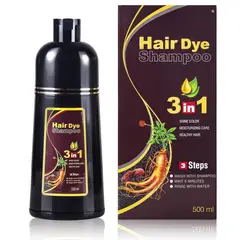 SM - Shampoo Tinte Para El Cabello 3 en 1 (marrón oscuro) - 500 ml