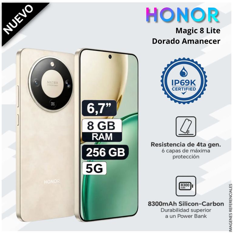 Celular Smartphone Magic 8 LITE 5G 8GB RAM 256GB SSD DORADO AMANECER