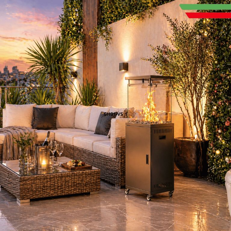 Estufa a Gas para Exterior Piedras Volcánicas Decorativas Alcance 22m2 GH01-VS