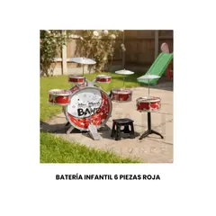GENERICO - Batería Infantil 6 Piezas Roja