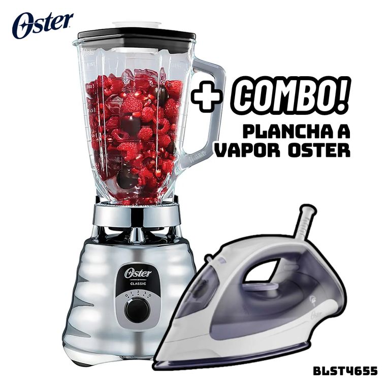 LICUADORA CLASICA 3 VELOCIDADES 1000W CROMADA - BLST4655 + PLANCHA