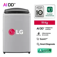 LG - Lavadora AI DD Inteligencia Artificial 19KG WT19DV6T Gris.