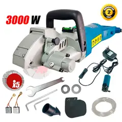 DONGCHENG - Ranuradora Acanaladora Pared Concreto 5″ DZR125 3000W Corte 39 x 28 mm