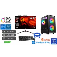 INTEL - PC Completa Core i7 9na 16GB Ram 512GB SSD+ 128GB USB + Monitor 238