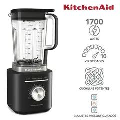 KITCHENAID - Licuadora 1700 Watts Vaso 2 Litros 10 Velocidades Negro