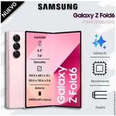 SAMSUNG - Celular Smartphone Galaxy Z FOLD6 5G 512GB SSD 12GB RAM 120Hz AMOLED 4400 mAh SM-F956B