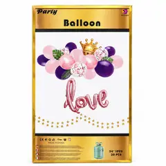 GENERICO - Mini Arco de Globos 1 Metro + Corona + Globo Love - Kit Decoración