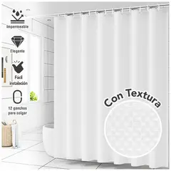 KELLER - Cortina de Baño Impermeable Premium 180x180 Blanco H66