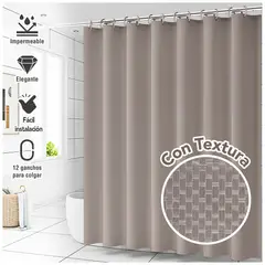 KELLER - Cortina de Baño Impermeable Premium 180x180 Marrón H66