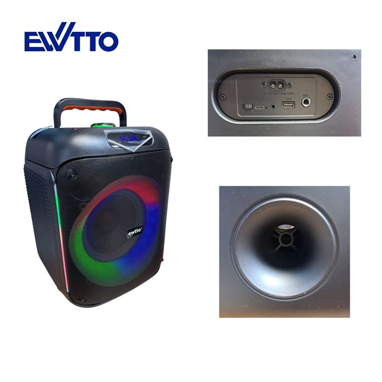 Parlante Inalámbrico 8 Pulgadas 40 Watts 3600 mAh BT/AUX/USB/TF + Micrófono ET-P5777MBC (2026)