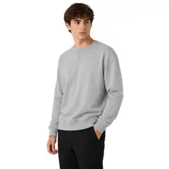 ENKI - Polera Hombre Cuello Redondo Algodón Franela Melange Urbana Casual