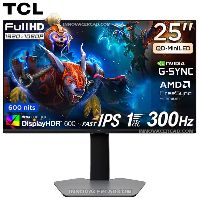 Monitor Gamer 25G64, FHD Fast IPS, 25" QD Mini LED,300Hz, 1Ms HDR 600 nits,