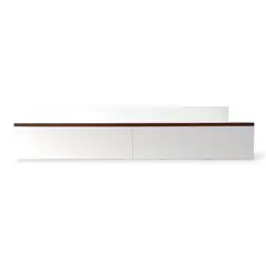 GENERICO - Mueble Mesa para TV Flotante Minimalista Blanco con Borde Marrón