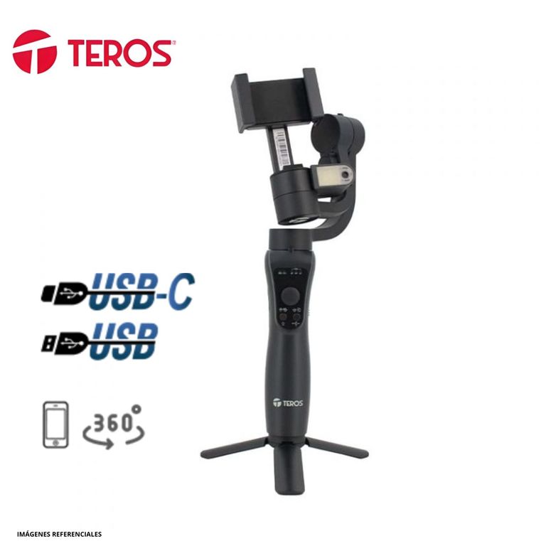 Gimbal TE7056N Estabilizador 3 Ejes con Tracking IA 360° y Power Bank