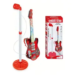 OEM - Set Musical Niños Guitarra con Micrófono Soporte Ajustable y Luces