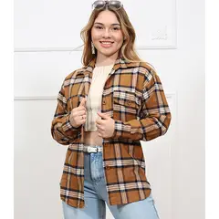 GLAMBITION - Camisa Manga Larga a cuadros