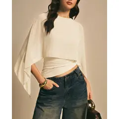 GENERICO - Top con Capa Crema Boho