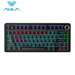 AULA - Teclado F75 Rainbow Cableado Inglés BLACK - RED SWITCH