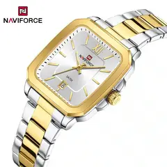 NAVIFORCE - RELOJ DE MUJER 9239 CORREA DORADA Y PLATEADA