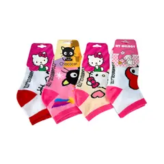 SANRIO - Pack 4 Medias HELLO KITTY y AMIGOS Talla 24 a 28