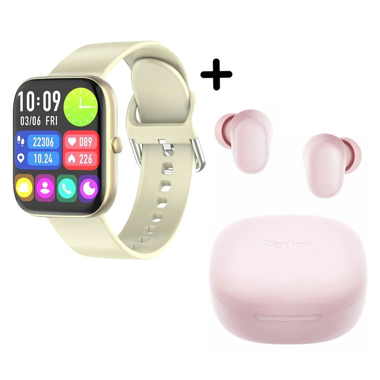 Combo Smartwatch Vidvie SW1618 + Redmi Buds 6 Play Rosado Xiaomi