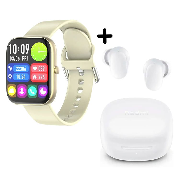 Combo Smartwatch Vidvie SW1618 + Redmi Buds 6 Play Blanco Xiaomi