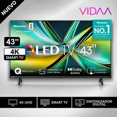 Hisense - Televisor Smart TV 43 QLED FHD 43Q4SV