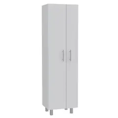 FMFURNITURE - Mueble De Aseo 2 Puertas Blanco 89.5x180.6x51.5 cm