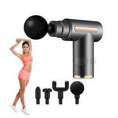OEM - Pistola Masajeadora Massage Gun Gris con 4 Cabezales Recargable