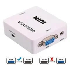 SEISA - Conversor Adaptador VGA a HDMI con Audio Full HD 1080p para Monitores y Proyectores