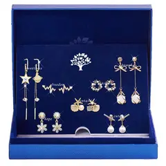 PUREPOWER - 7 Pares Juego de aretes y aros en 925 plata pura con circonita cúbica para mujeres,hipoalergénicos